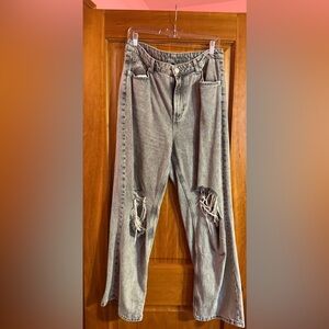 H&M Gray Distressed Boyfriend Jeans